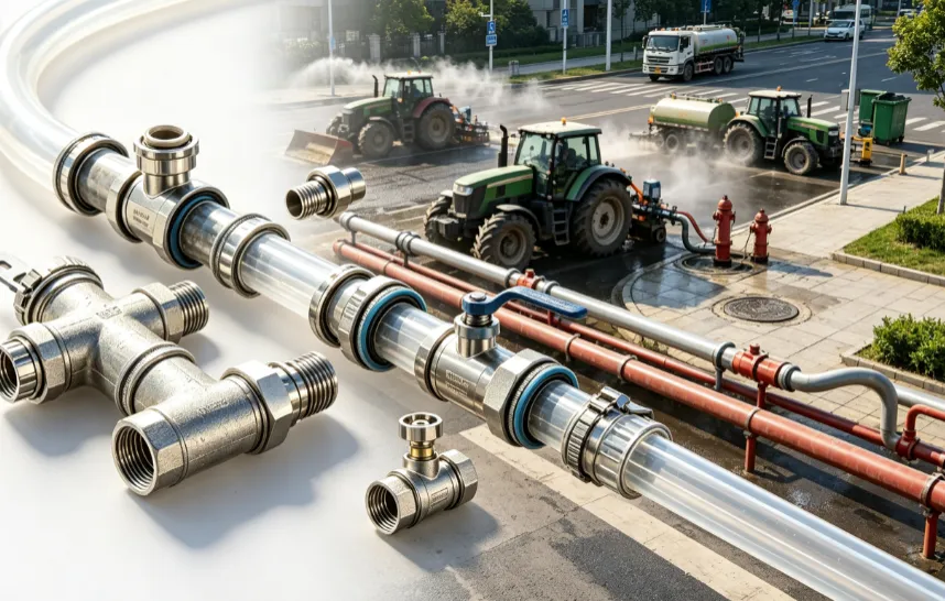 industrial hose pipe fittings in municipal sanitation equipment