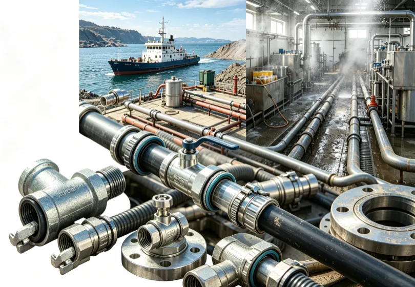 industrial hose pipe fittings in marine vessel equipment