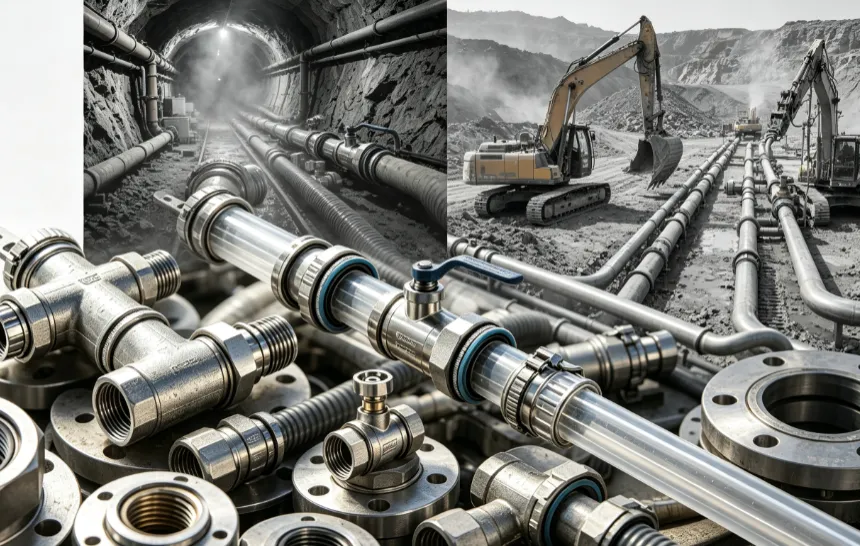 industrial hose pipe fittings in mining construction machinery
